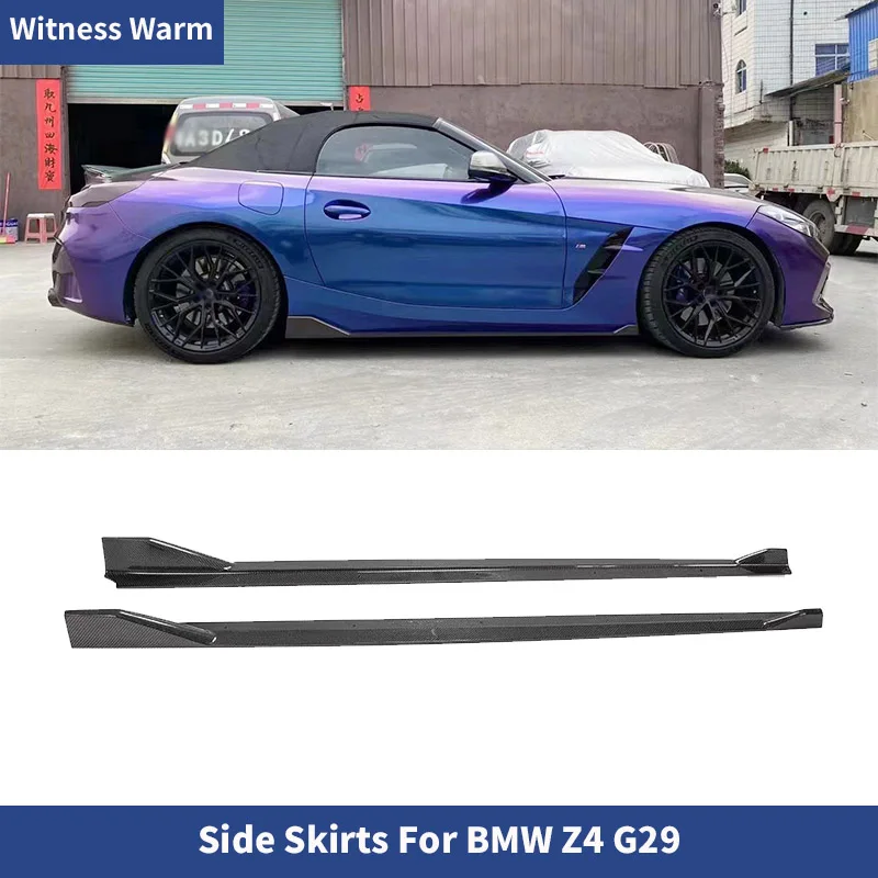 For BMW Z4 G29 2019-UP Carbon Fiber Side Skirt Extensions Guard Lip Aprons Body Kit Auto Tuning