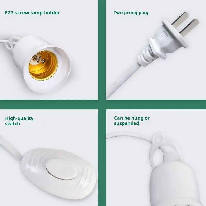5/8M Lamp Bases Universal With Switch Led Bulb Socket Adapter Suspension E27 Screw Lamp Holder Accessories Tools