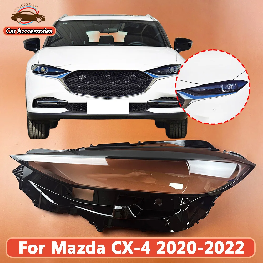 Headlight Transparent Lens Headlamps Cover Transparent Lampshade Case Headlights Shell Lens Plexiglass 2020-2022 For Mazda CX-4