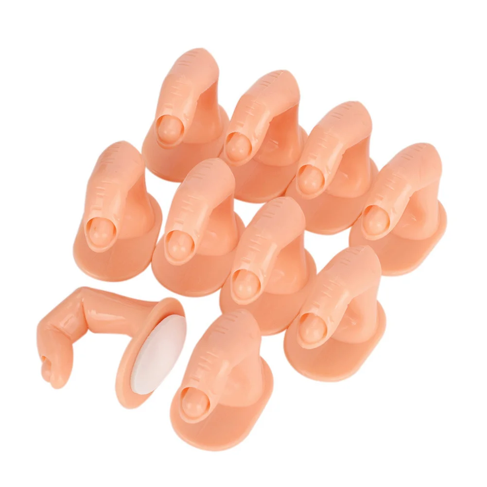 10Pcs Maniküre Praxis Finger Stehen Nail art Training Simulation Wiederverwendbare Acryl Gel Nail art Praxis Finger für Anfänger