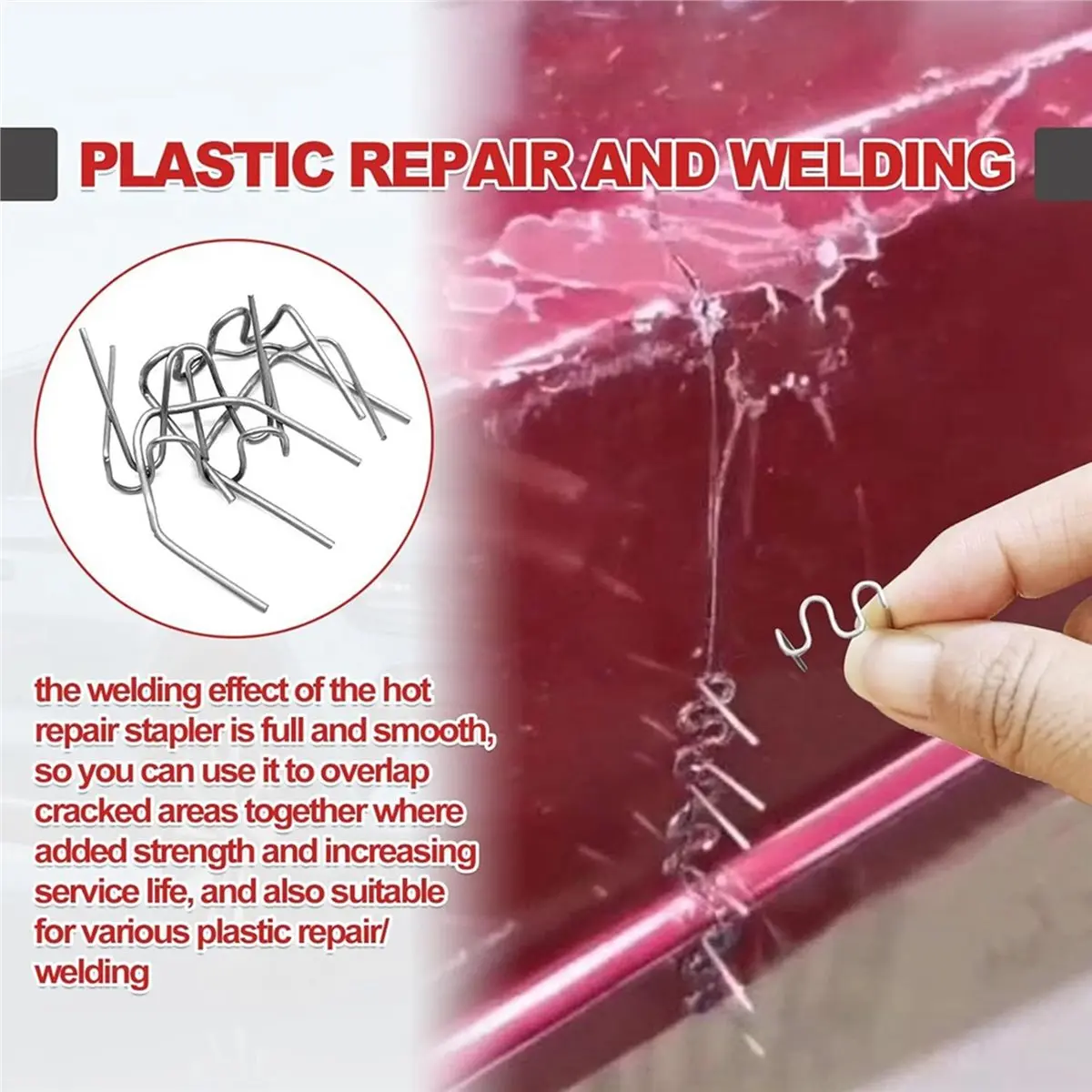A75K 1200 Plastic Welder Staples 6 Types Hot and Wave Staples for Car Bumper Repair,Architectural Modeling, and Plastic Craft