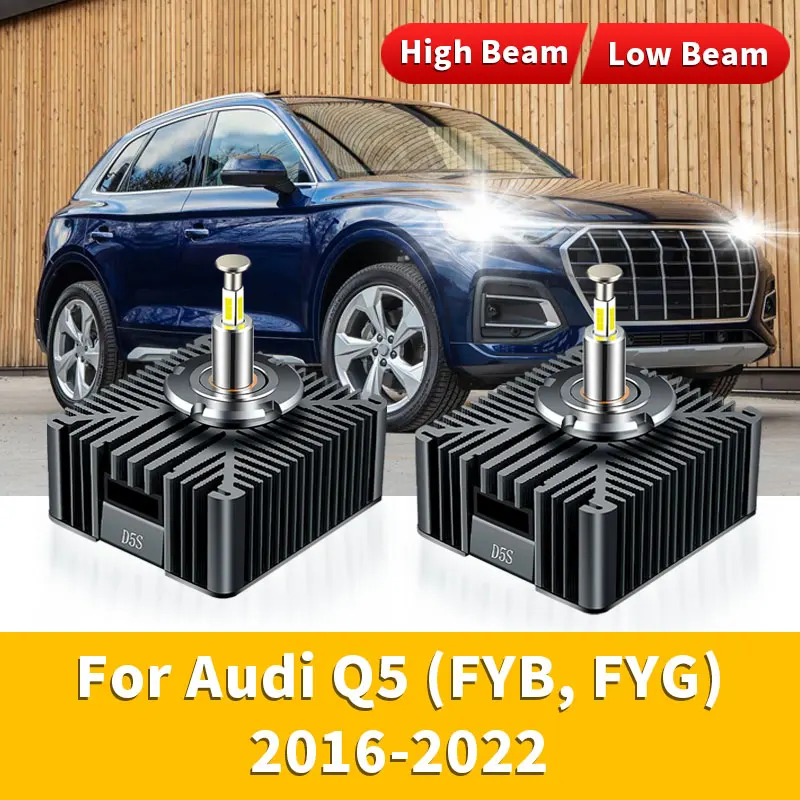 2Pcs 35W LED Car Headlight Bulbs 32000LM HID Bulbs Xenon Lights 12V Turbo Auto Lamps For Audi Q5 (FYB, FYG) 2016 2017 2018-2022