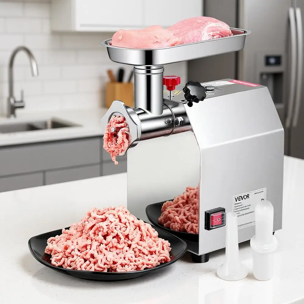 

Коммерческая электрическая мясорубка, производительность 5 фунтов/мин. # Промышленная мясорубка 8-го класса с 2 ножами из нержавеющей стали, 2 дисками для измельчения