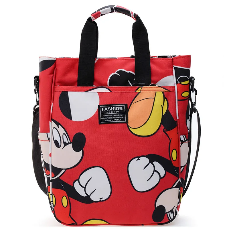 Bolso de mano de lona para estudiantes de primaria, Bolsa Escolar de gran capacidad con estampado de Mickey para niños y niñas