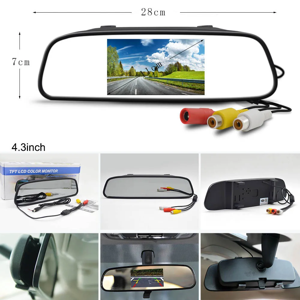 Einfache Installation, 4,3 Zoll 5 Zoll, Auto-Rückfahrkamera, LCD-Monitor für Fahrzeug, Van, Nachtsicht, Rückfahrkamera, Video-Parksystem – Detail 7