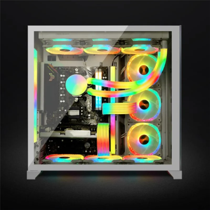 COOLMOON PSU كابل تمديد الطاقة LED شرائط مصباح 5 فولت ARGB AL300 مزامنة شريط إضاءة مرن ل 24PIN اللوحة الأم PC