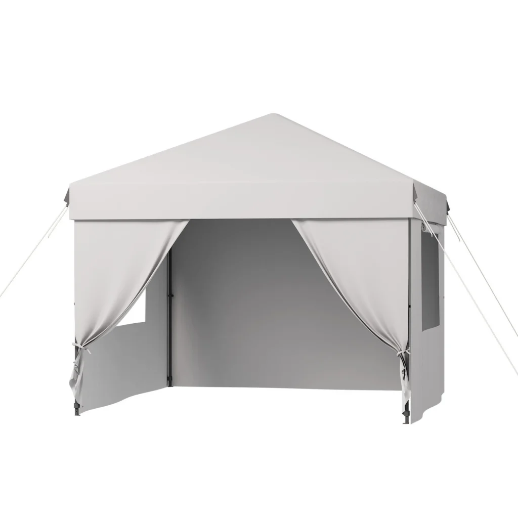 Heavy Duty 10 x 10 FT Pop Up Canopy Tent – Outdoor Waterproof & UV-Resistant Shelter with Removable Sidewalls, Adjustable Height, Wheeled Bag & Accessories – Patio, Garden, Camping, Events