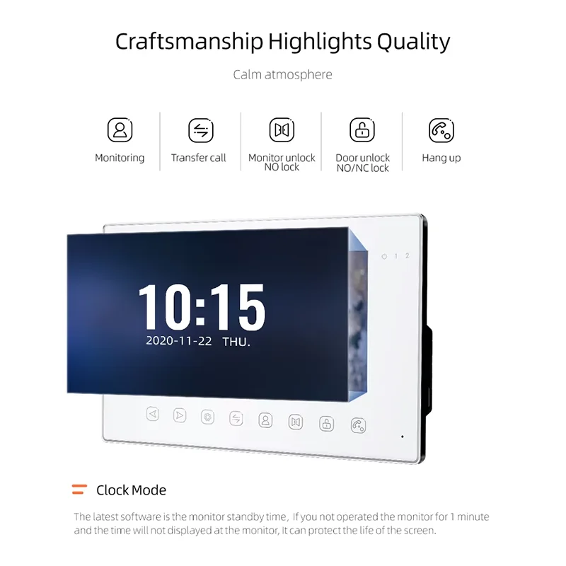 Vingerafdruk 4in1 Entsperren Wifi Türklingel Video-gegensprechanlage 7 Zoll 1080P Monitor Kit für Zuhause 1F/2F/3F/4F Smart Kamera