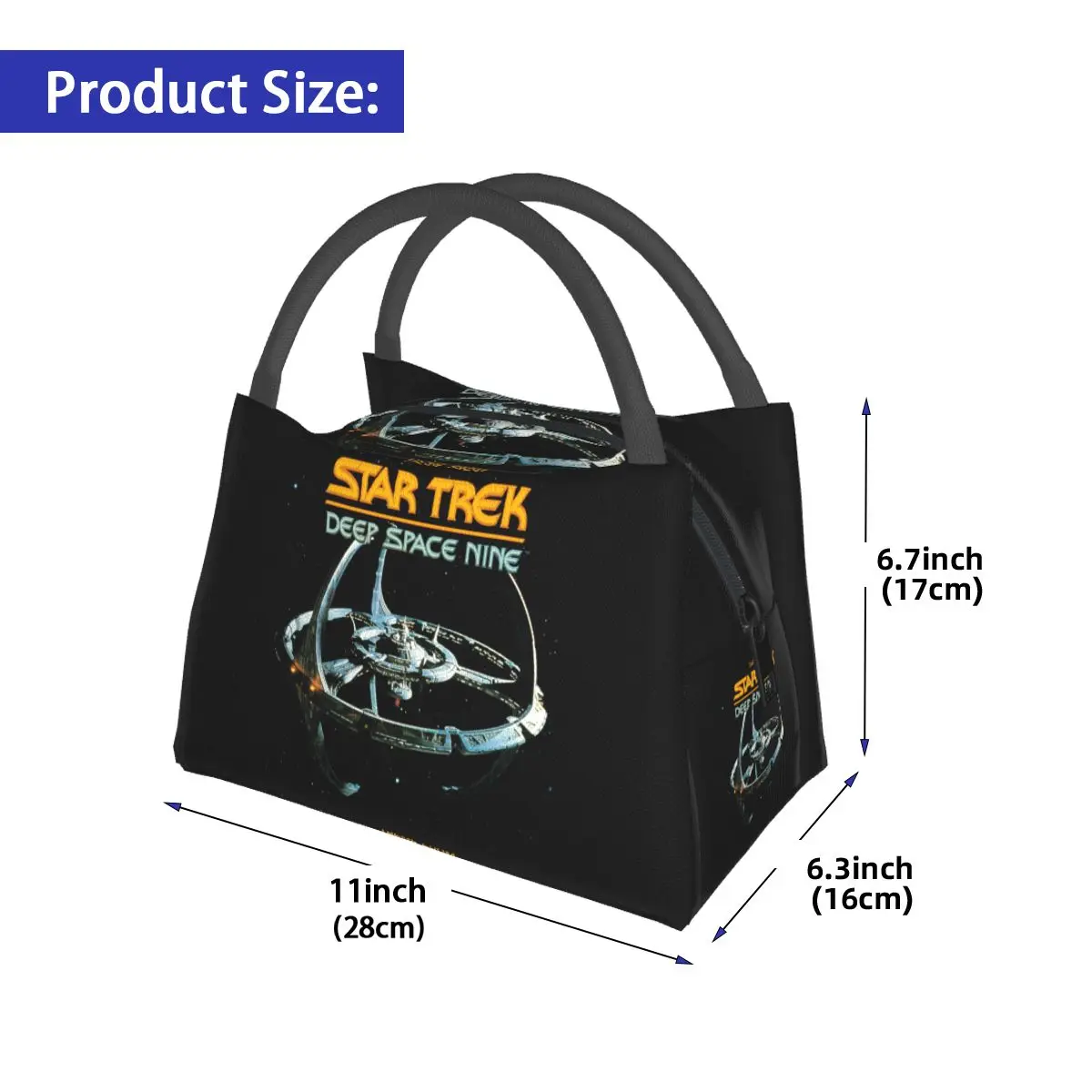 Stars Treks Deep Space Nine Space Station Insulated Lunch Bag for School Bento Storage Food Boxes  Cooler Thermal Lunch Box Tote