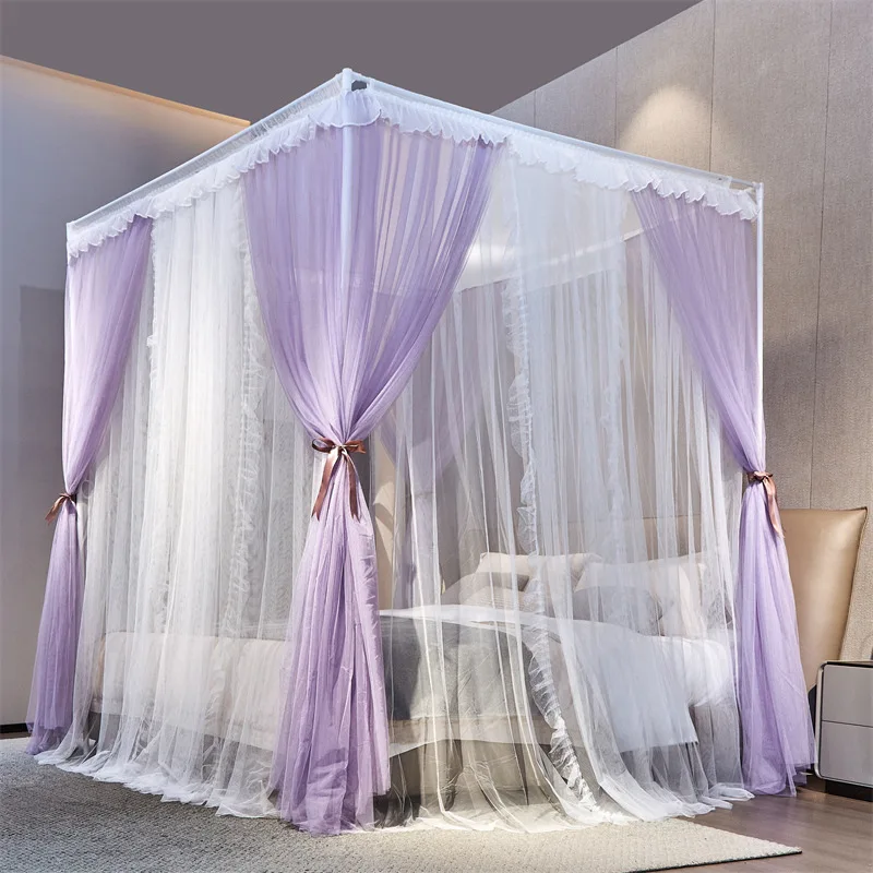 New Summer Pricess Mosquito Net for Home Decor with Bracket Palace Bed Curtain Tent for Girls Canopy 1.2m 1.5m 1.8m 2m Bed