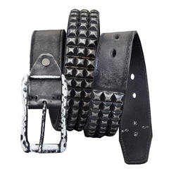 Ceinture en métal à rivets de cow-boy pour hommes, style rock, punk, occidental, MBT0593