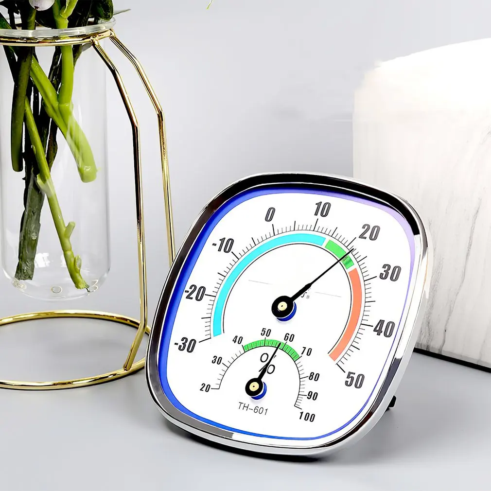 2023 Thermometer Hygrometer Home And Humidity Meter Indoor Wall-Mounted Pointer Metal Durable Meter Needle Table Thermometer