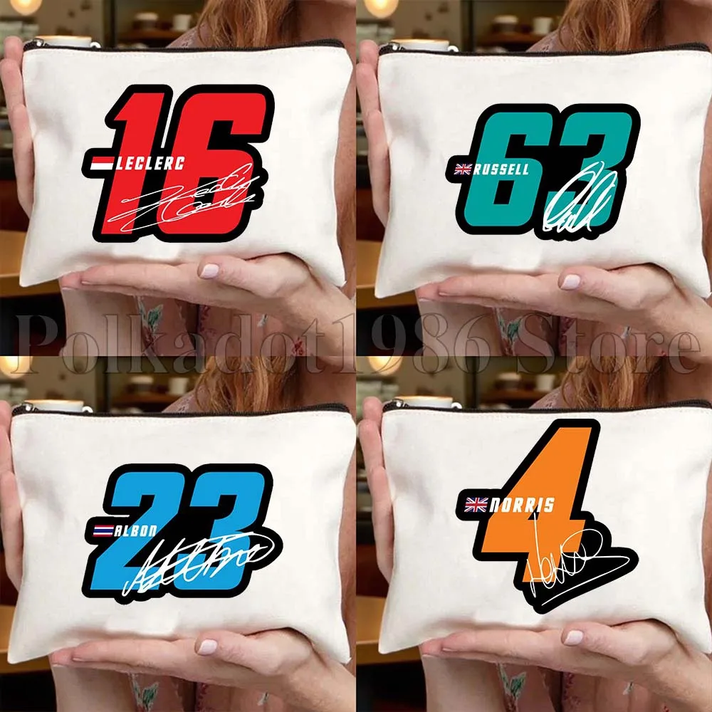 racer-f1-assinatura-numero-4-23-55-44-63-16-33-14-presentes-de-corrida-saco-de-lona-viagem-saco-cosmetico-feminino-maquiagem-moda-saco-de-armazenamento