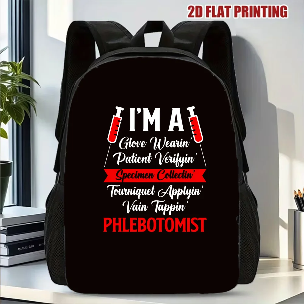 

Ladies College Backpack I'm A Phlebotomist | Large Capacity Photography Backpack, Comfortable and Stylish, Suitable for Schoo
