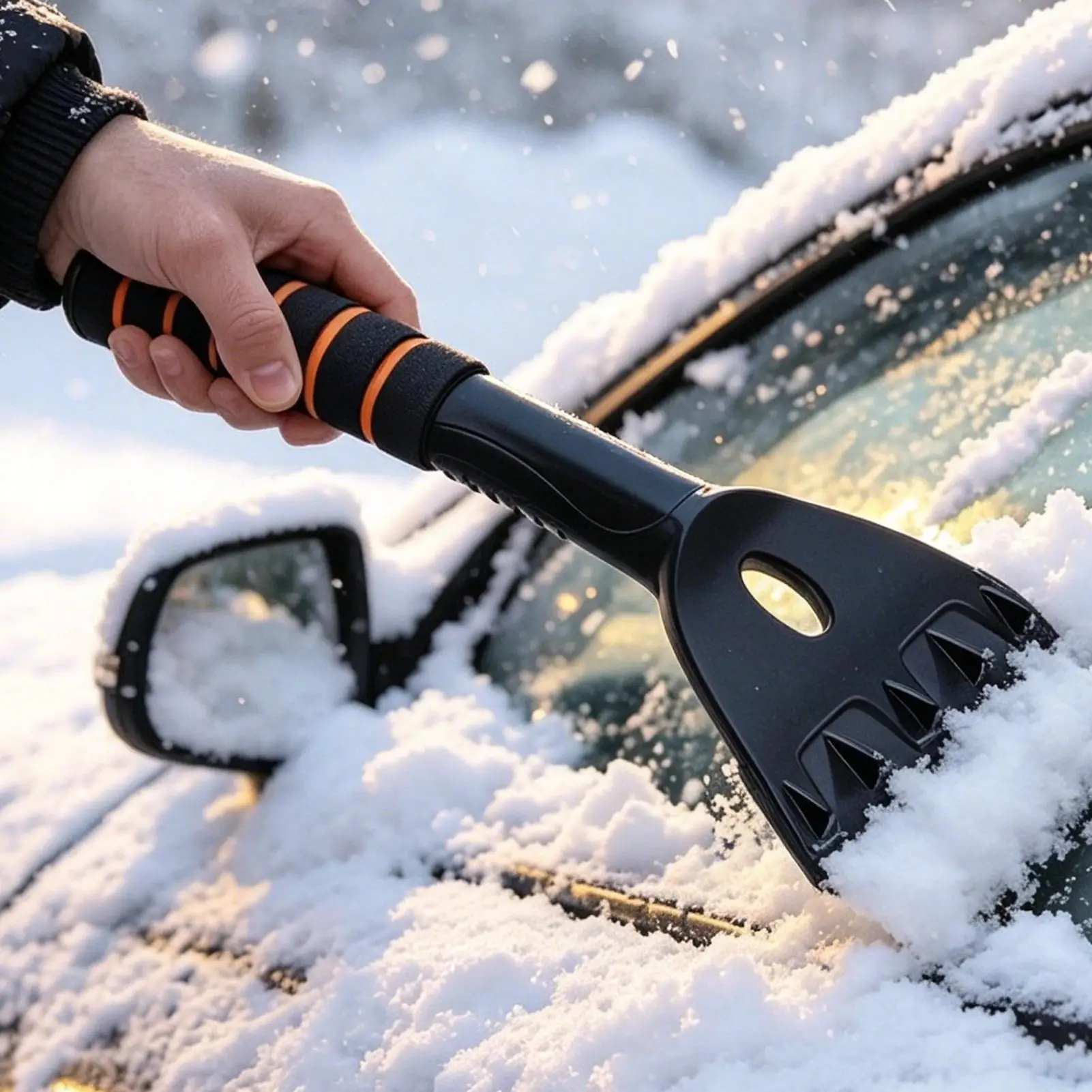 Ice Scrapers for Car Windshield 35cm Defroster Tool with Ergonomic Grip Car Snow Scraper for Winter Vehicle Truck SUV Glass
