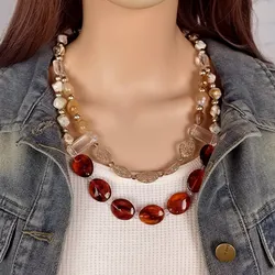 Intricate Multi Layer Creative Beaded Palace Style Necklace for Women Handmade Acrylic Beads Statement Necklaces Daily Jewelry