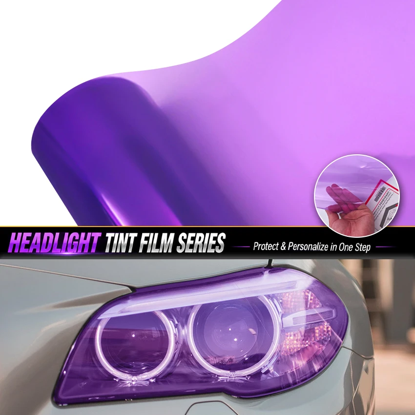 Coolest Lamps in Purple - JDM Headlight Tint Film VLT30% Super Gloss PPF Self Adhesive Wrap