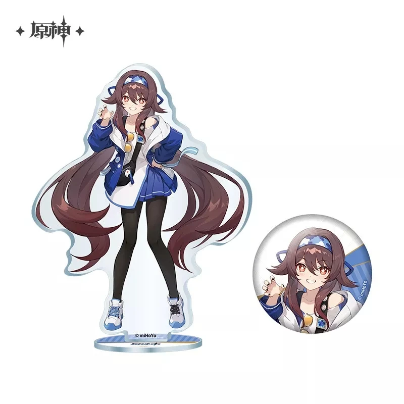 Game Genshin Impact Joint Name LAWSON Theme Cosplay Accessories Anime Metal Badge Acrylic Statue Hutao Yoimiya Pendant Stickers