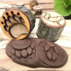 9Pcs Animal Tracks Stamps Mould Animal Footprints Engrave Wooden Children Toys Muddy Ground Snowfield Step Print