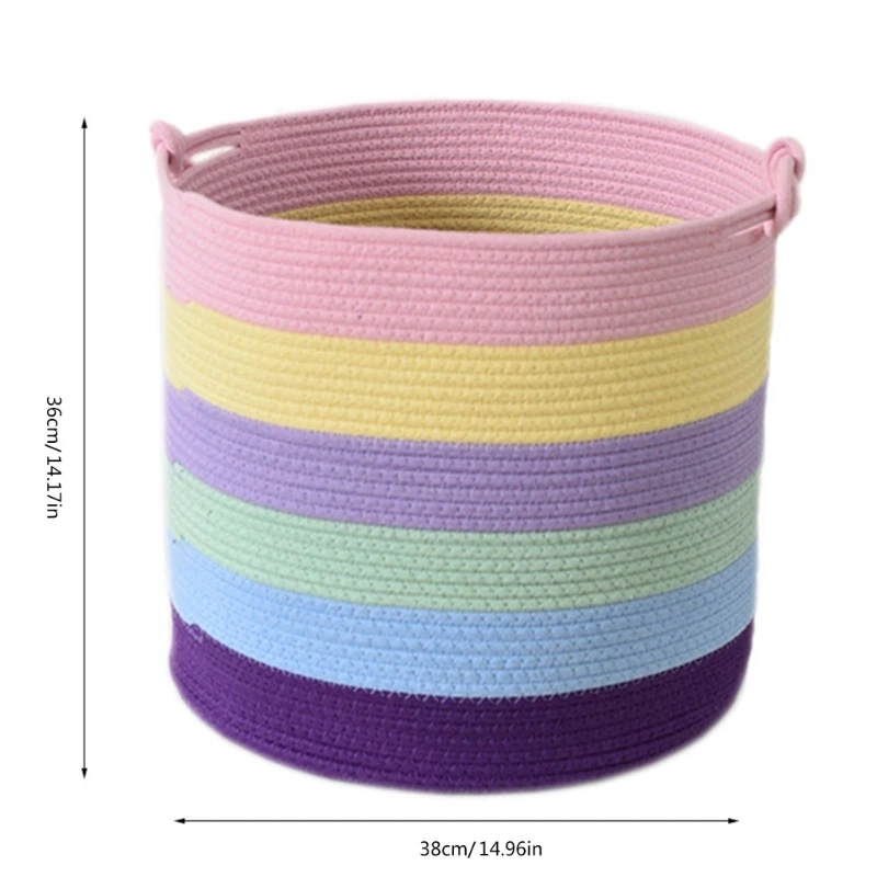 Cesta armazenamento corda algodão conveniente, recipiente armazenamento brinquedos fácil prático 45BE