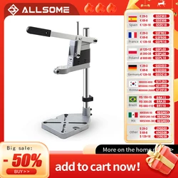 ALLSOME Electric Drill Bracket 400mm Drilling Holder Grinder Rack Stand Clamp Bench Press Stand Clamp Grinder for Woodworking