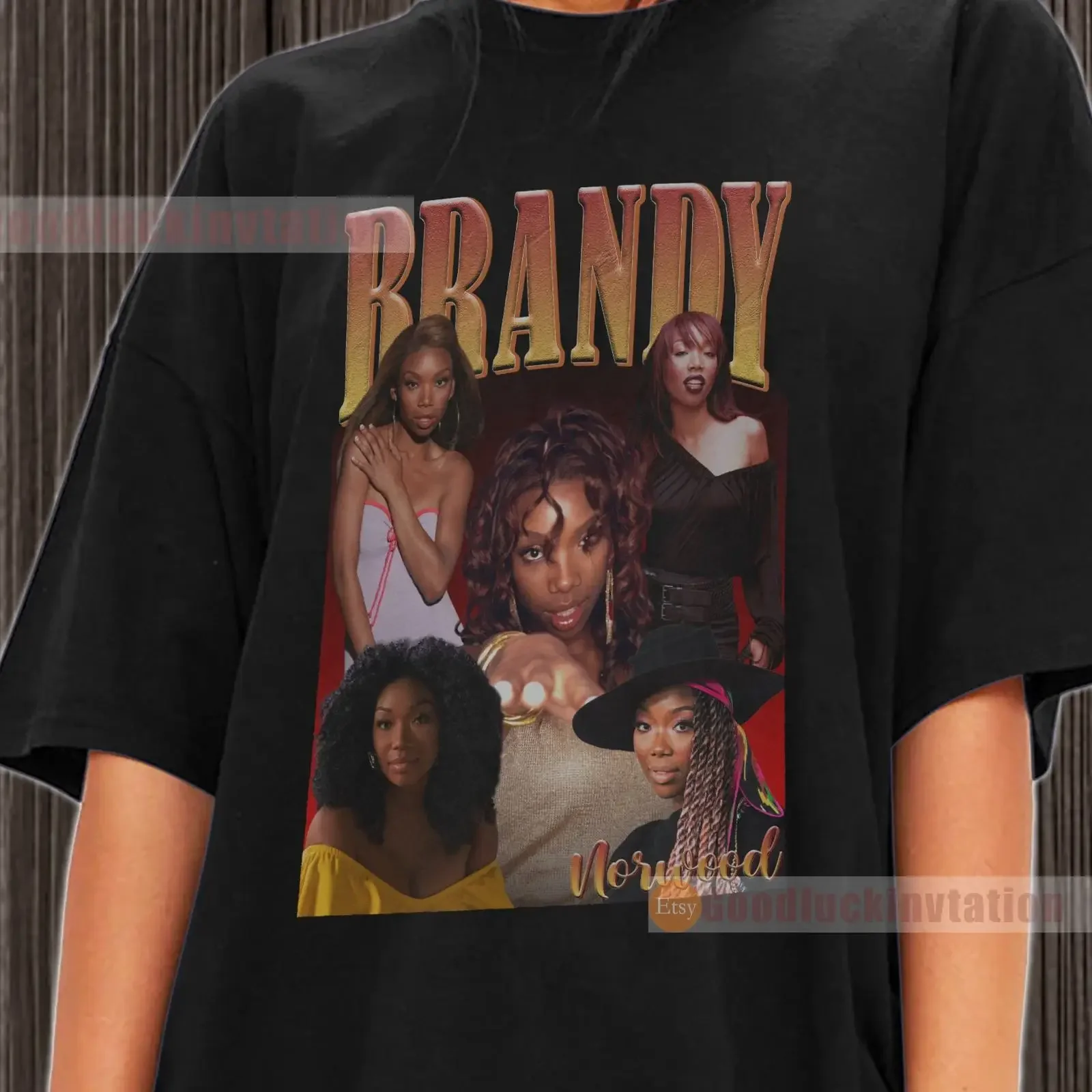 Футболка Brandy Norwood, хлопковая, винтажная, в стиле 90-х, с круглым вырезом, с эффектом потертости, уличный стиль, с легким графическим принтом, эластичная, универсальная.