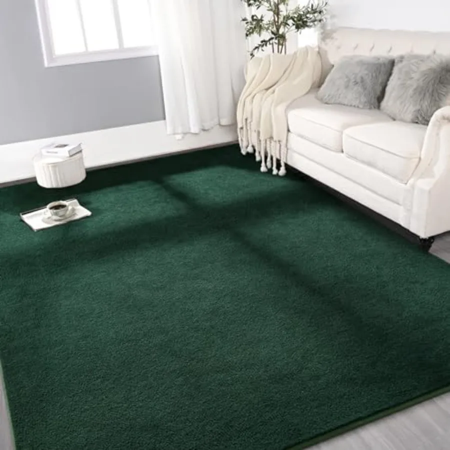 

Большие ультрамягкие современные коврики для гостиной, спальни, 5x8 футов, темно-зеленые, утолщенные, из пены с эффектом памяти, для дома, однотонный, минималистичный автомобиль