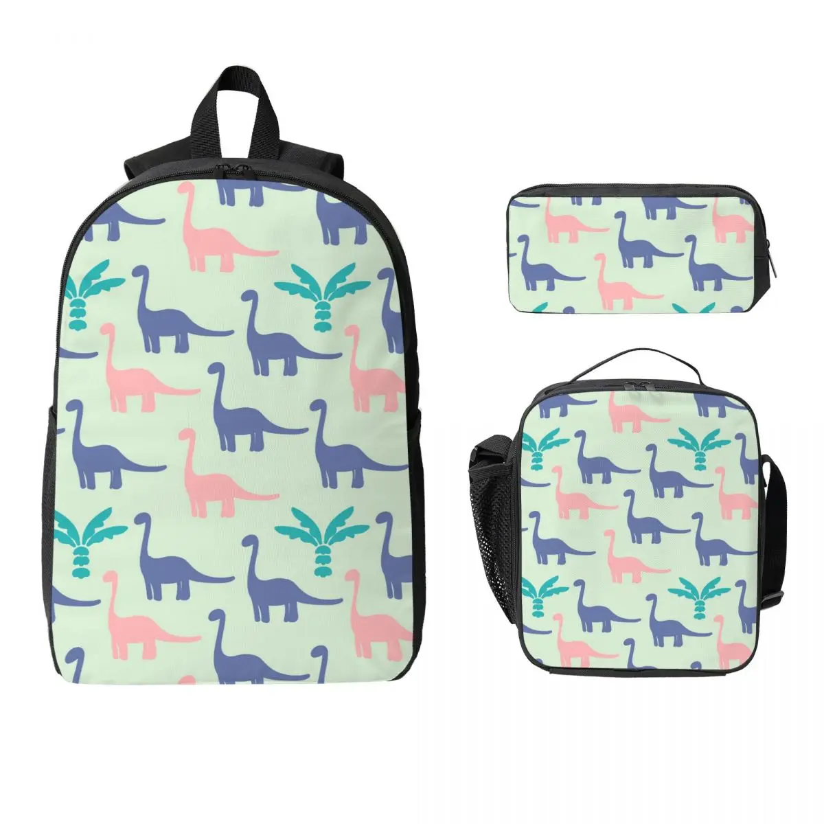 

Dinosaur Long Neck Backpack Boys Girls BookBag School Bag Laptop Shoulder Bags 3ps Insulated Lunch Bag Pencil Case