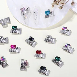 Candy Hearts Rhinestones Nail Figures For Manicure Special Shaped Diamond Metal 3d Hearts Nail Parts Charms Jewelry Decoration