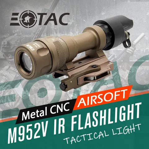 전술 무기 적외선 IR 출력 이중 출력 M952V IR 손전등, 백색 LED 스카우트 라이트, 500 루멘, 20mm 피카티니 레일에 적합