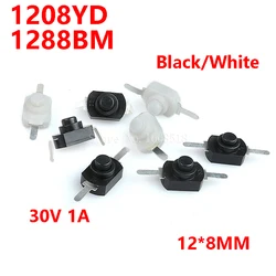 10PCS 12*8MM DC 30V 1A On Off Mini Push Button Switch for Electric Torch 1208YD ON-OFF Self Locking 