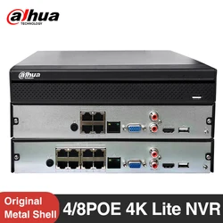 Dahua 오리지널 NVR2104HS-P-S3 NVR2108HS-8P-S3 업그레이드 NVR2108HS-8P-4KS2, 4CH, 8CH, POE, 1U, NVR, 4K 레코더, 1HDD, CCTV 시스템 보안