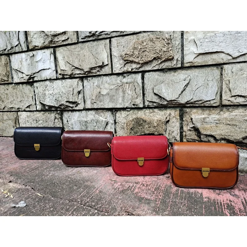 

2020 Classic Retro Genuine Leather Ladies Bag Personality Trendy Korean Wild Crossbody Bag Simple Shoulder Bag