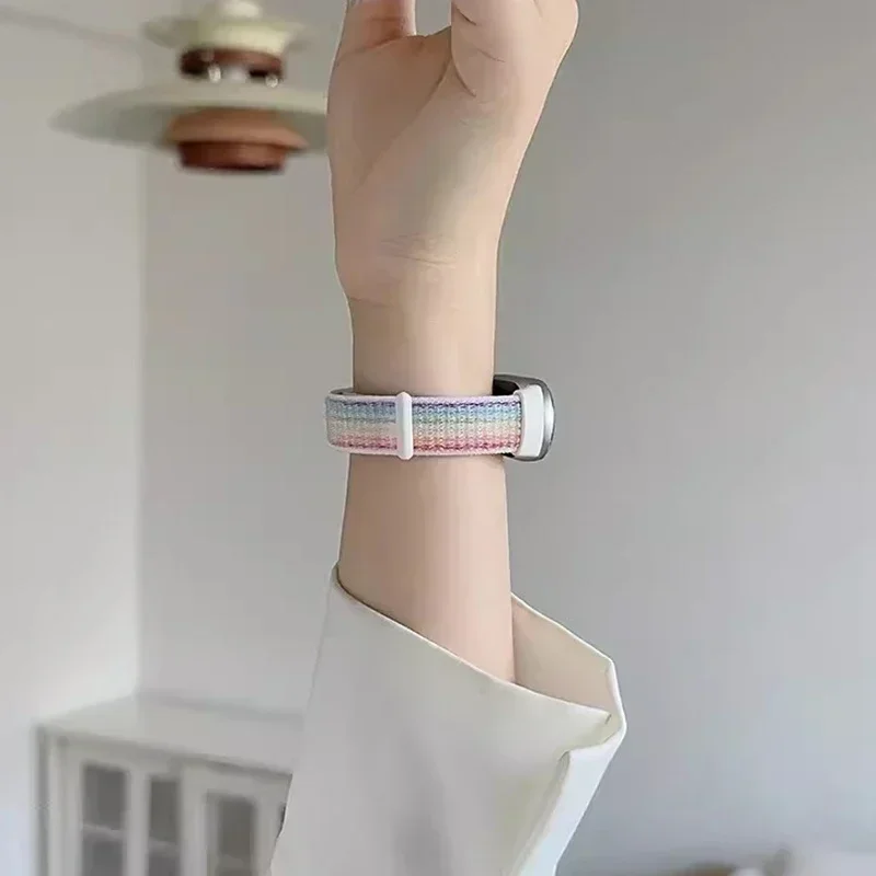 حزام نايلون لحلقة سوار شاومي مي ، سوار ساعة ذكي رياضي ، استبدال سوار معصم ، ميباند 8 NFC ، 9 ، 8 ، 7 ، 6 ، 5 ، 4 ، 3