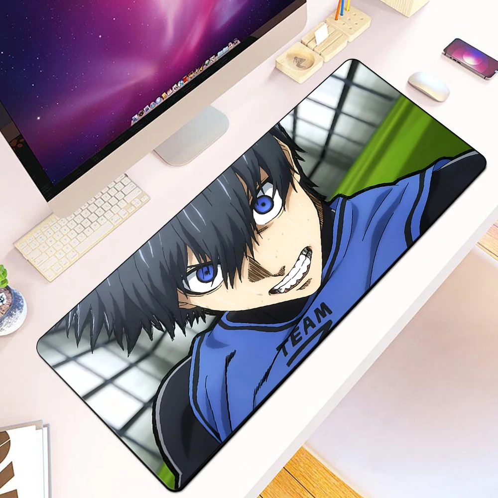 Blue Lock Japan Anime Mousepad Stampa HD Giocatori di computer Bordo di bloccaggio Tappetino per mouse antiscivolo XXL90x40cm Tastiera PC Tappetino