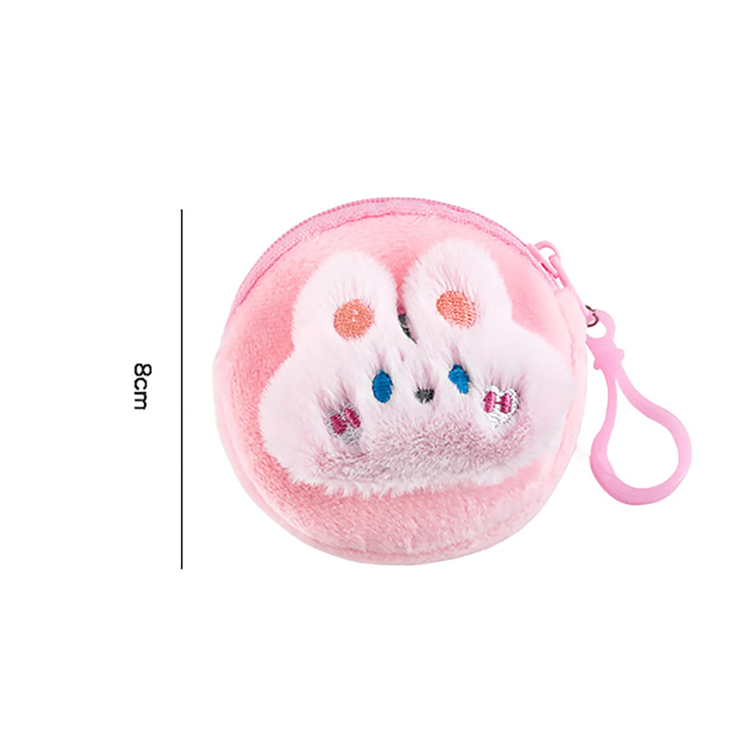 1PC New Fashion Mini Coin Cute Cartoon Plush Zero Wallet Portable Soft Sweet Storage Bag Keyhole Creative Earphone Small Bag