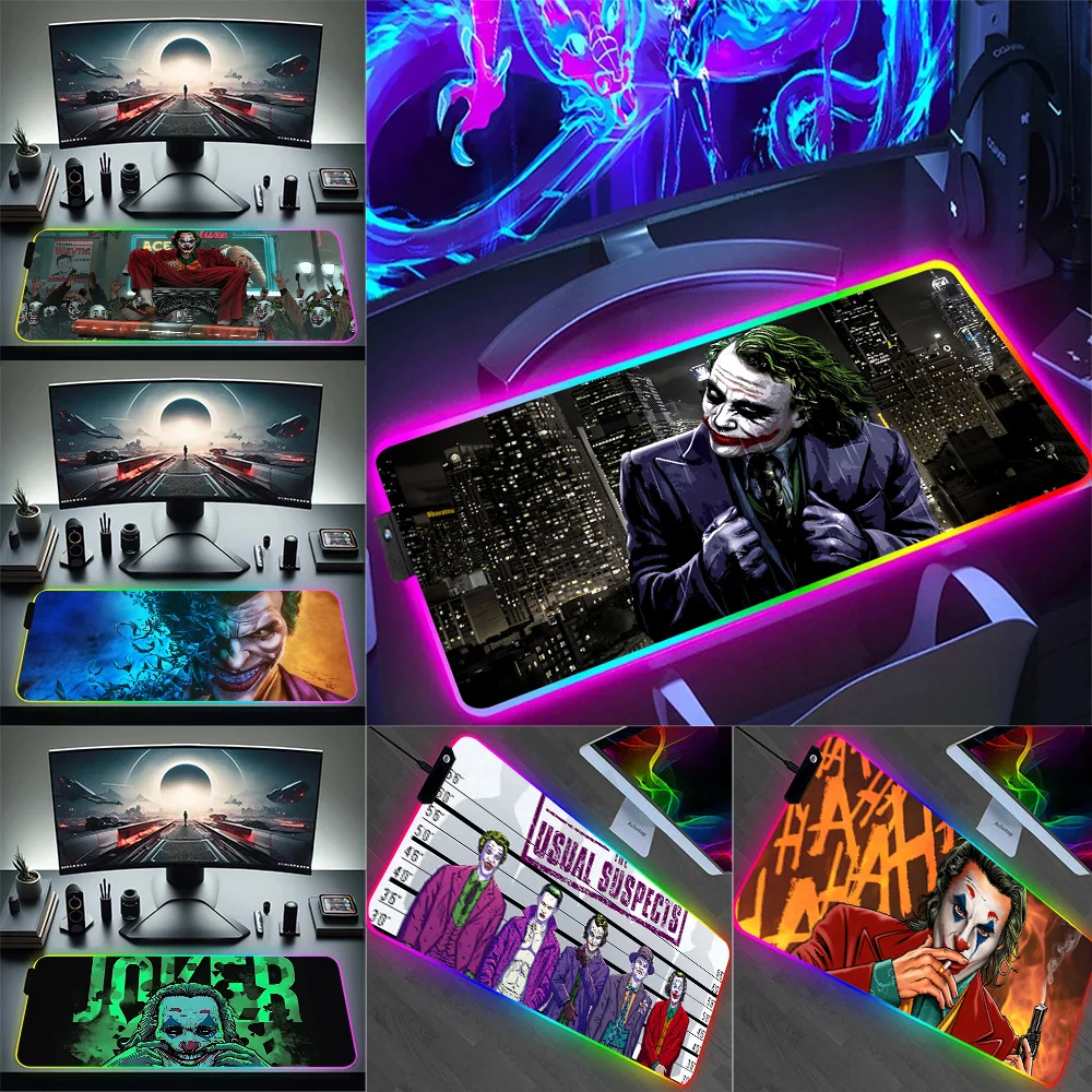 

RGB Pc Gamer Keyboard Mouse Pad Mousepad For J-Jokers LED Glowing Mouse Mats Rubber Gaming Computer Mausepad