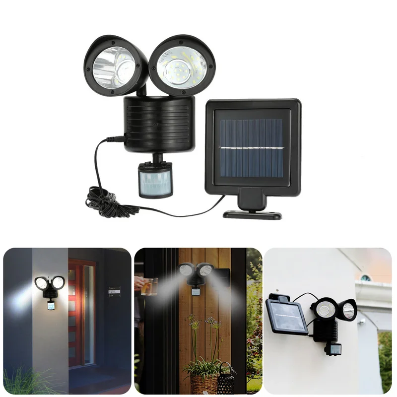 

22 LED Dual Security Detector Solar Spot Light Motion Sensor Floodlight Outdoor Wall Light for Garden Landscape Wholesale Sale