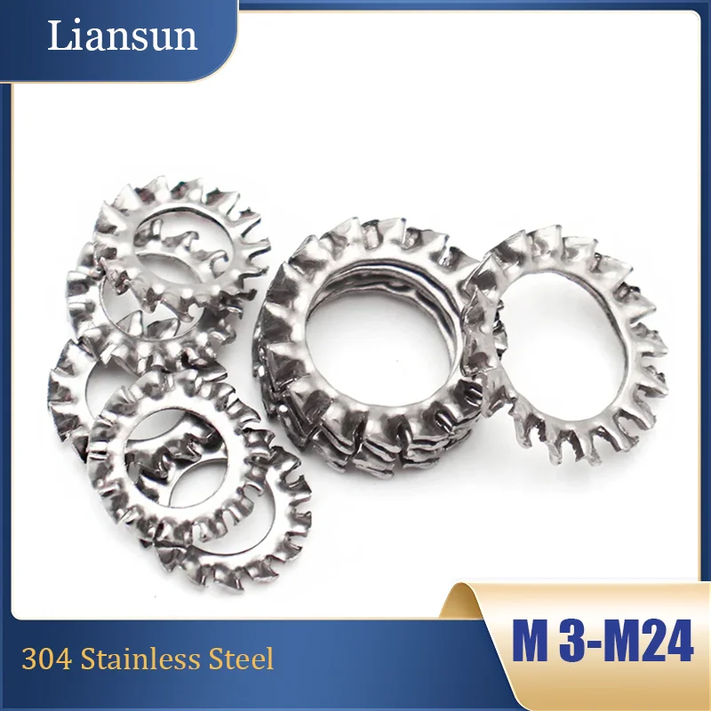 

M3 M4 M5 M6 M8 M10 M12 External Toothed Serrated Lock Washer Shakeproof 160pcs Stainless Steel External Serrated Washer Set