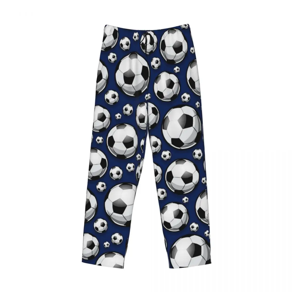Custom Soccer Ball Balls Pattern Blue Football Sport Sports Pajama Pants Men Sleepwear Sleep Lounge Bottoms with Pockets