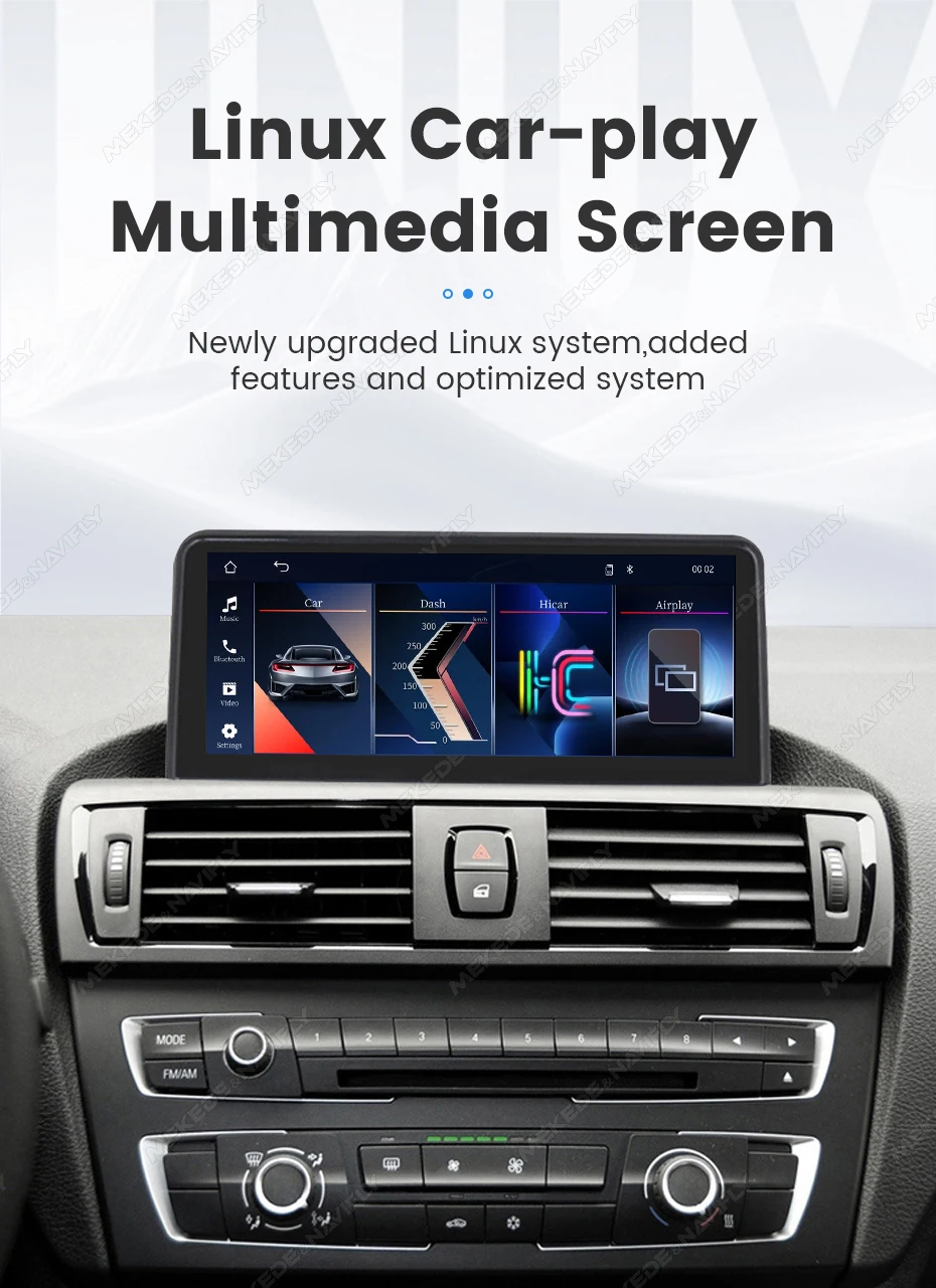 MEKEDE 8,8-Zoll Wireless CarPlay Android Auto Multimedia GPS-Navigationssystem für BMW 3/5er Serie E60 E61 E63 E64 E90 E91 E92 E93 QLED-Bildschirm 4K-Videoplayer Autoradio – Detail 6