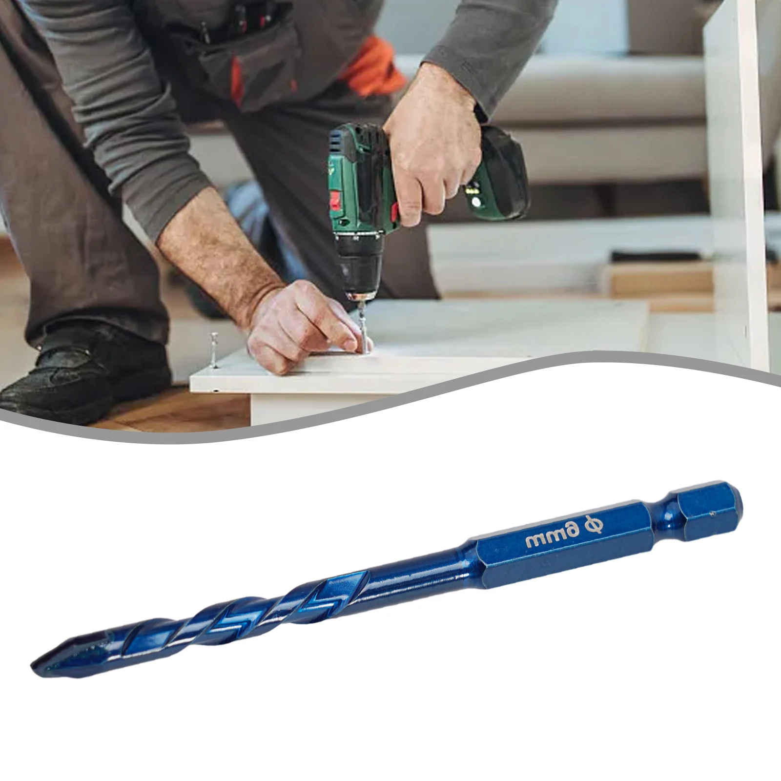 Wall Drill Bit 6.35mm（1/4inch） Wear Resistance 6mm/8mm/10mm/12mm Blue Carbide For Bricks For Drywall For Tiles