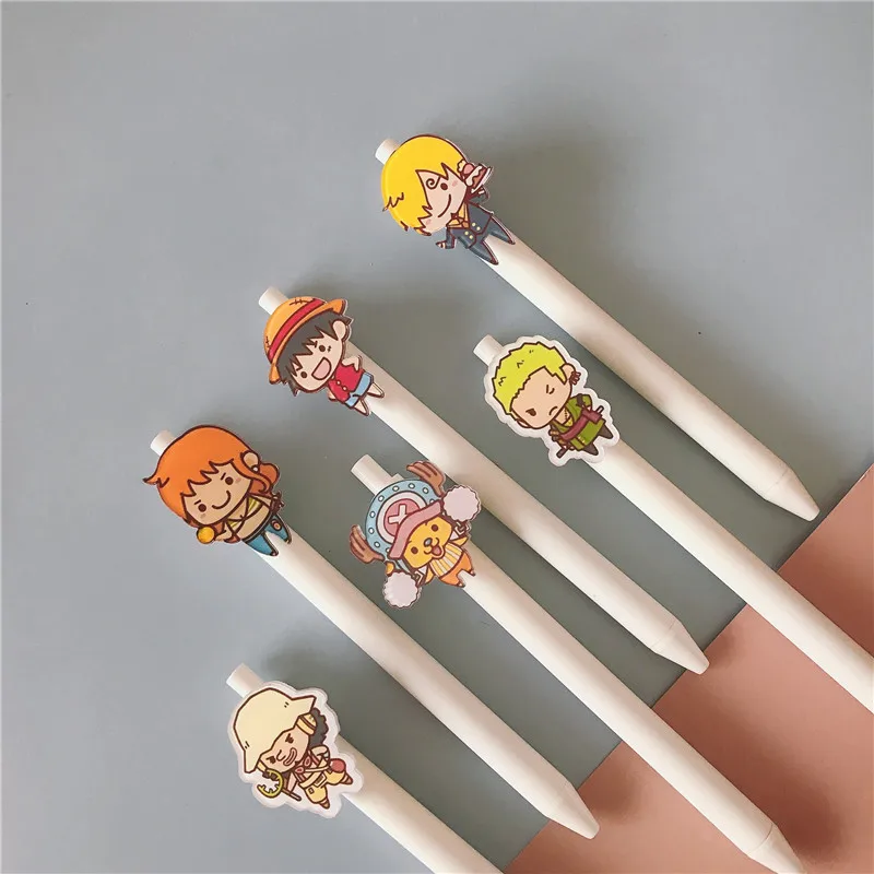 Eendelige Gel Pennen Anime Kawaii Schattige Kinderen School Briefpapier Luffy Roronoa Zoro Nami Tony Chopper Figuur Accessoire Kinderen Cadeau