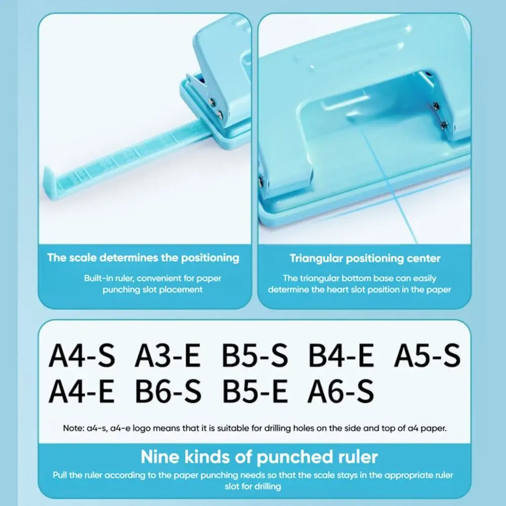 

Metal Double Holes Puncher DIY Punching Tool Binding Aid Tools Round Hole Puncher Double Holes Round Paper Puncher Students Gift