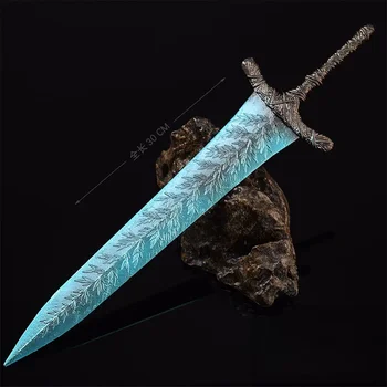 30cm Eldenn Dark Moon Greatsword Figure Model All Metal Knife Toy Sword Prop Cos Medieval Weapon Toy Ornaments Gifts Collections