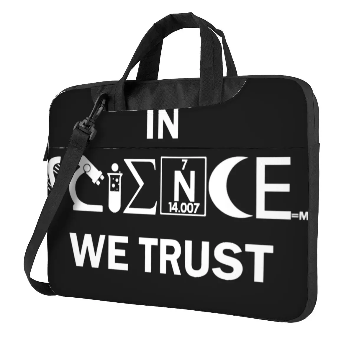 In Science We Trust Laptop Bag Sleeve Motivating Human Progress For Macbook Air Xiaomi Briefcase Bag Protective Computer Case