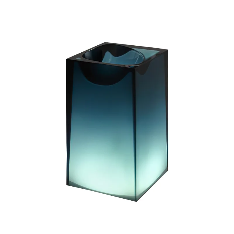 

Colored luminous transparent resin column basin, villa hotel homestay column balcony outdoor wash basin