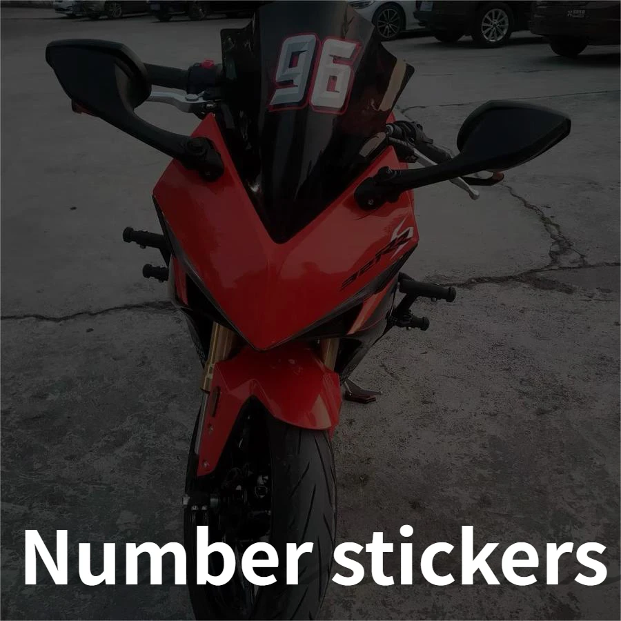 Track Number Digital Sticker 3D Reflective Motorcycle Sticker Accessories Waterproof Film Decals Scratch Decoration Universal ty