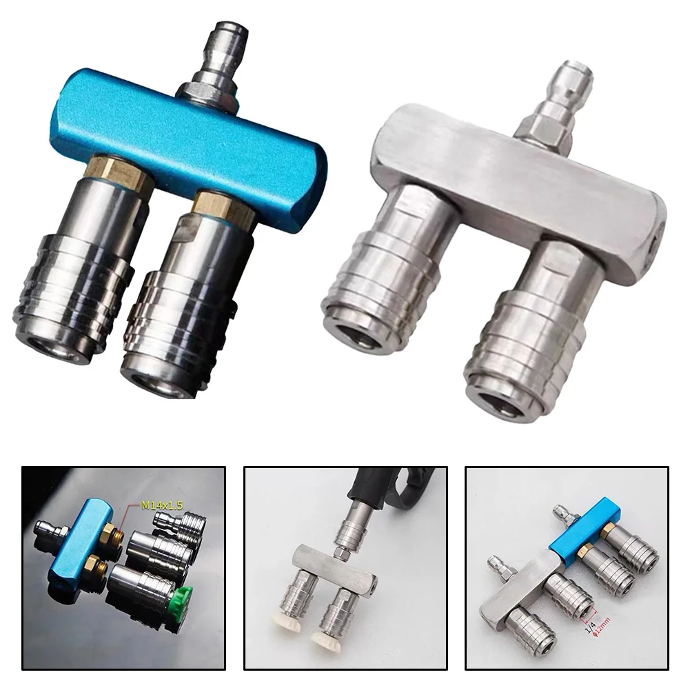 

1set Enhance Your Cleaning Efficiency With Our High Pressure Double Nozzle Adapter Gardening Tools Parts Accessories