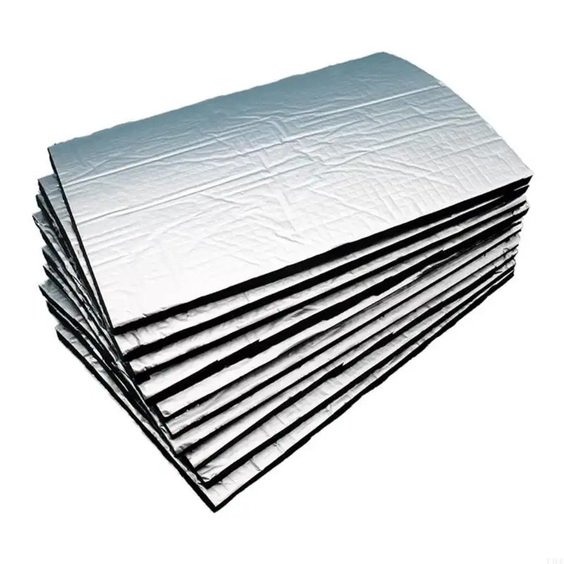 F1CF 10pcs High Temperature Resistant Vehicle Soundproofing Mat Butyl Adhesive Damping Foam for Engine Hood Floor Insulation